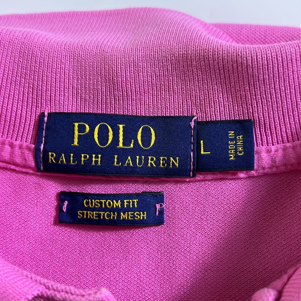 Polo by Ralph Lauren Men's Bright Pink Short Sleeve Polo Shirt/L - Picture 11 of 11
